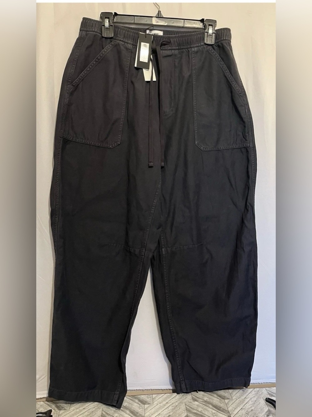 TNA Black Cargo Drawstring Utility Pants